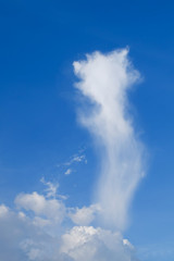 Fototapeta na wymiar cloud shape on clear blue sky background