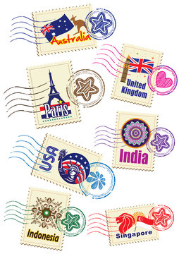 Landmarks stamps set