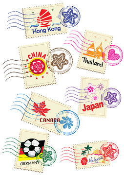 Landmarks stamps set
