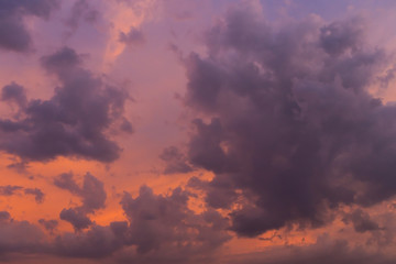 wonderful cloud on twilight sunset sky background