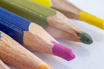 Obraz premium Macro photo of colored pencils.