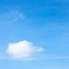 cloud on clear blue sky background
