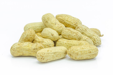 Dried peanuts in closeup.