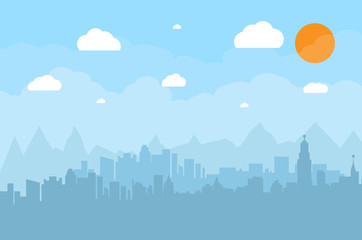Fototapeta premium Buildings silhouette cityscape.