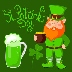 St. Patrick's day. Cute Cartoon poster.