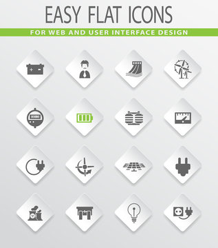 Electricity icons set