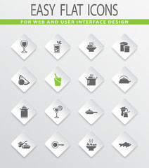 Food and kitchen icons set