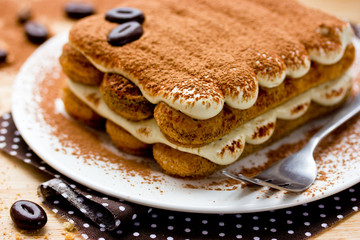 Tiramisu cake close-up