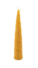beeswax candle isolated