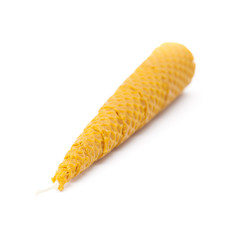 beeswax candle isolated