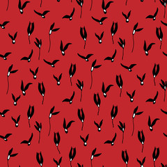 Floral tulip seamless pattern.