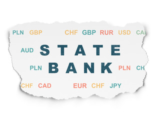 Obraz premium Currency concept: State Bank on Torn Paper background