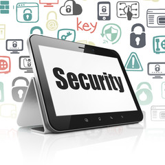 Security concept: Tablet Computer with Security on display