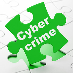 Privacy concept: Cyber Crime on puzzle background