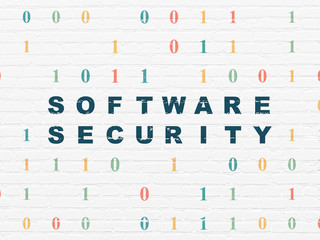 Safety concept: Software Security on wall background