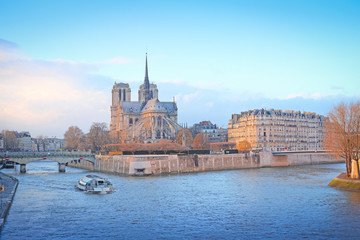 Paris, France, February 8, 2016: Notre Dame de Paris, one of the Paris simbols