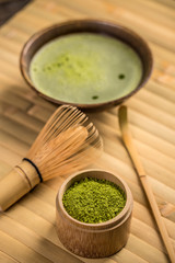 Green matcha tea