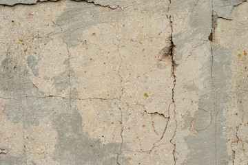 Wall fragment with attritions and cracks