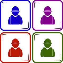 Industrial worker icon