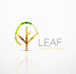 Vector abstract logo idea, eco leaf, nature plant, green concept business icon. Creative logotype design template