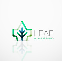 Vector abstract logo idea, eco leaf, nature plant, green concept business icon. Creative logotype design template