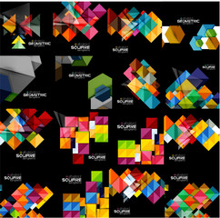 Collection of geometric banners