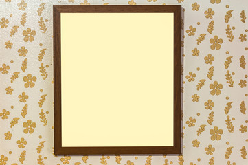 Wooden frame on wall background