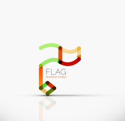Logo flag, abstract linear geometric business icon