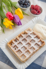 Belgische Waffeln mit frischen Früchten 