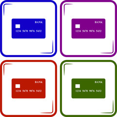 Bank credit card icon.