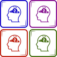 Thoughts about money vector illustration