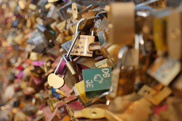 Padlocks On Pont Des Arts Bridge