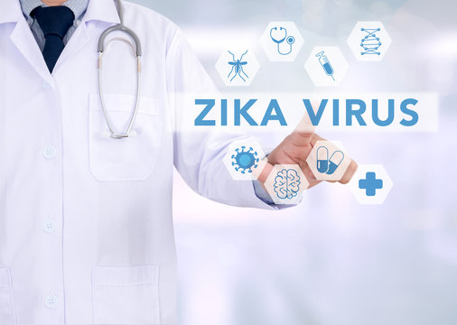 Doctor hand pointing on Zika virus3