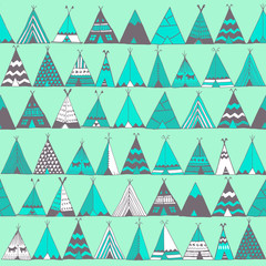 Teepee illustration in vector. © Tasiania