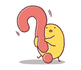 ハテナマークを持つヒヨコ © TAMAGO POTATO