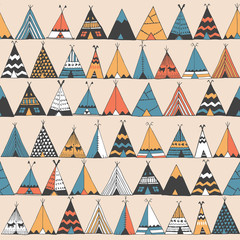 Teepee illustration in vector. © Tasiania