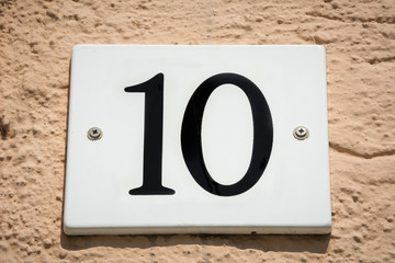 Number ten door plate