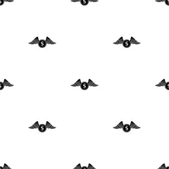 Coin dollar with wings icon vector