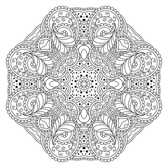  Black and white mandala.