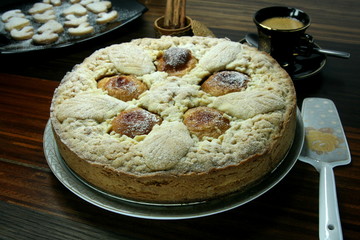 десерт, яблочный пирог.