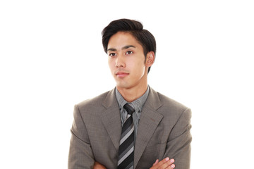 真剣な表情のビジネスマン