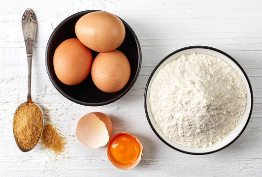 Eggs, flour and sugar