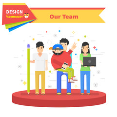 Our Success Team Linear Flat Design