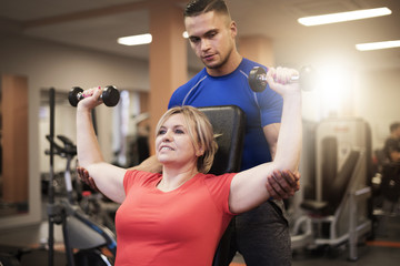 Gym time for mature woman