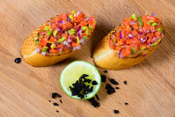 bruschetta with tomato and basil