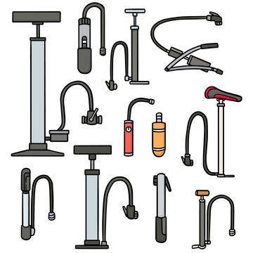 vector set of bicycle pump