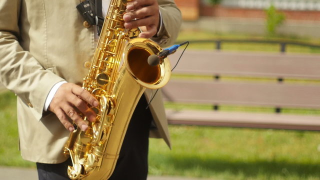 playing saxophone sunlight