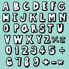 vector set of alphabet and number