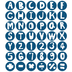 vector set of alphabet and number