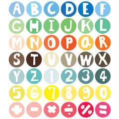 vector set of alphabet and number